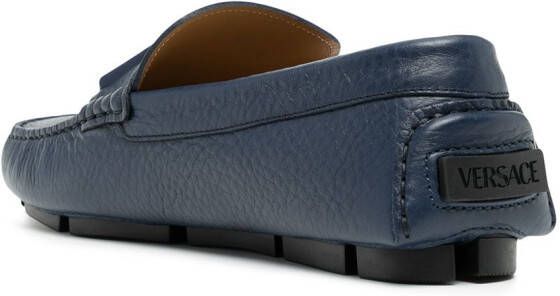 Versace slip-on leather loafers Blue