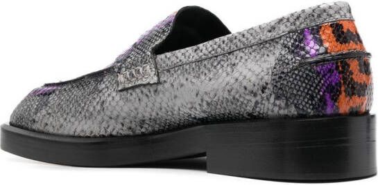 Versace snakeskin leather loafers Grey
