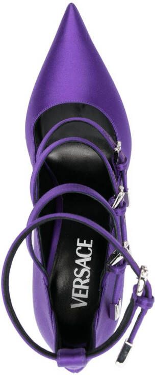 Versace Tempest strappy platform pumps Purple