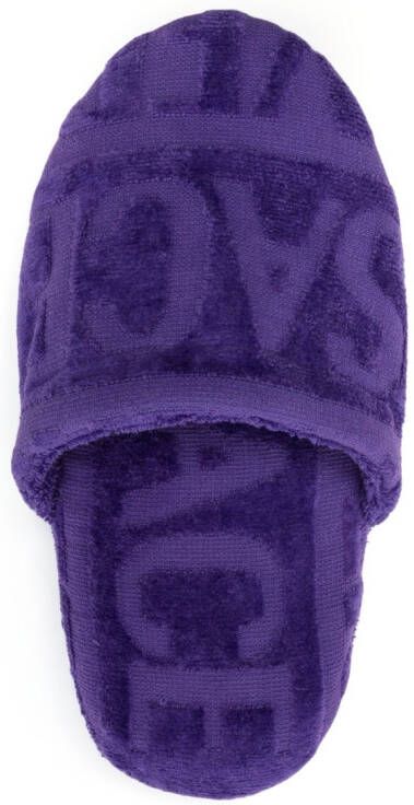 Versace Allover towel slippers Purple