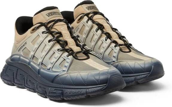 Versace Trigeca leather sneakers Neutrals