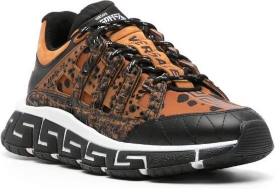 Versace Trigreca Dalmatian-print sneakers Brown
