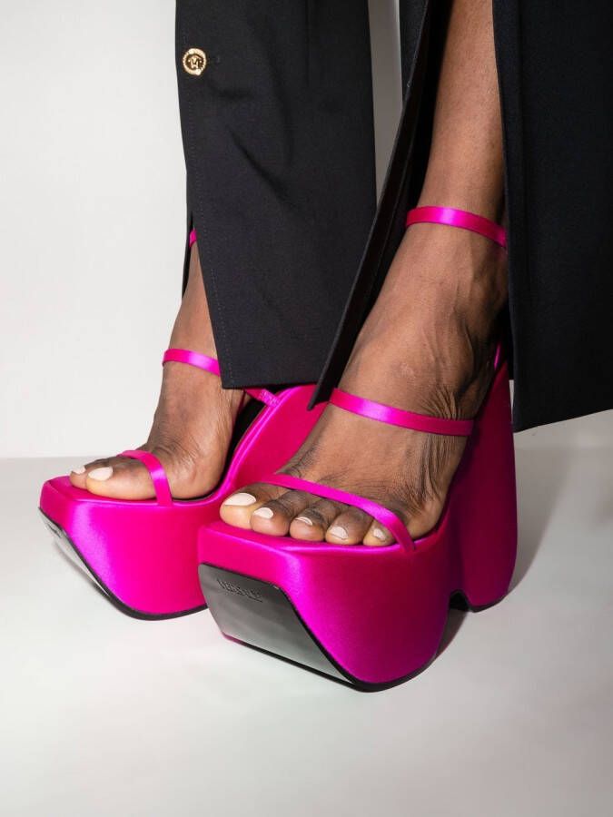 Versace Triplatform 170mm platform sandals Pink