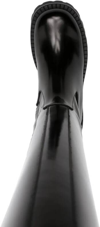Versace Alia leather knee-high boots Black