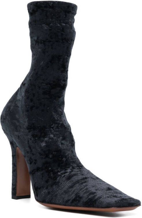 VETEMENTS crushed velvet sock boots Black