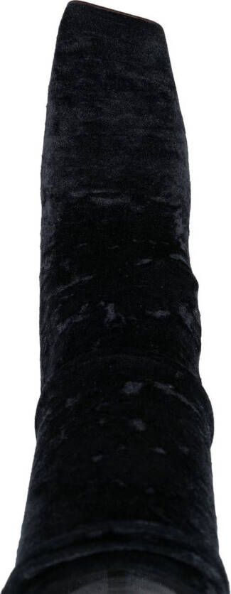 VETEMENTS crushed velvet sock boots Black