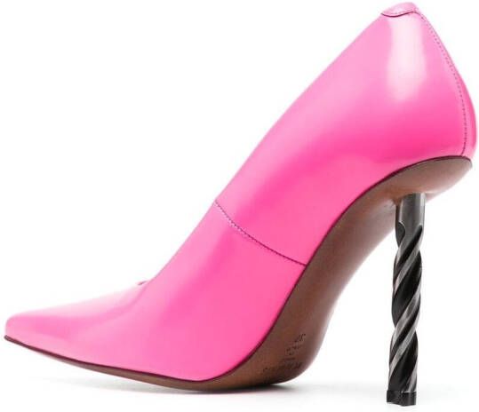 VETEMENTS drill-heel leather pumps Pink