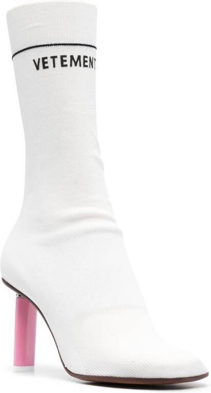 VETEMENTS heeled ankle sock boots White