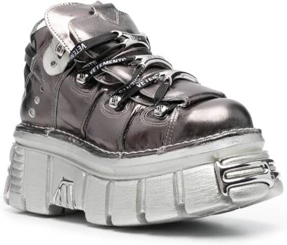VETEMENTS metallic platform boots Grey