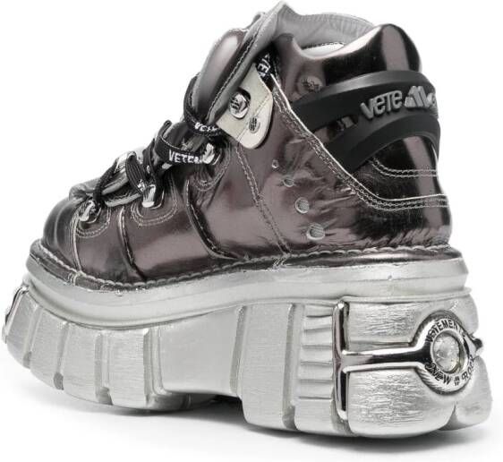 VETEMENTS metallic platform boots Grey
