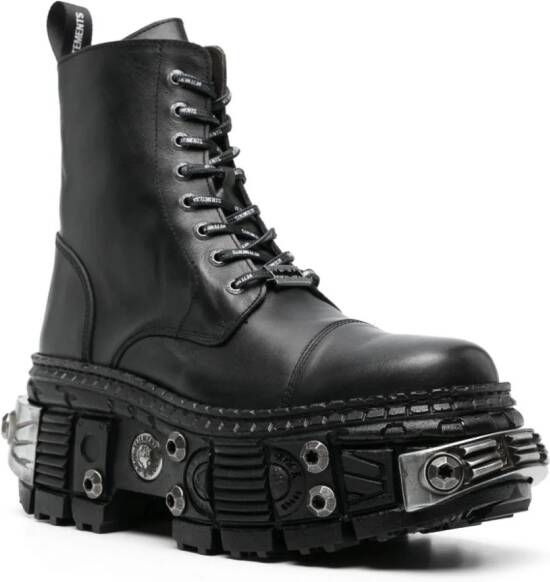 VETEMENTS x New Rock Destroyer leather boots Black