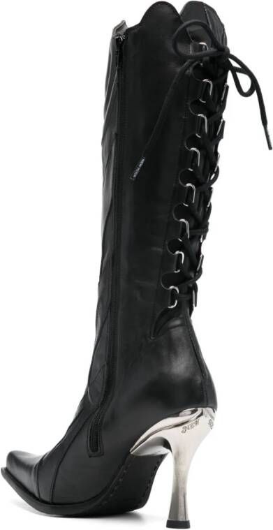 VETEMENTS x New Rock Firestorm 100mm leather boots Black