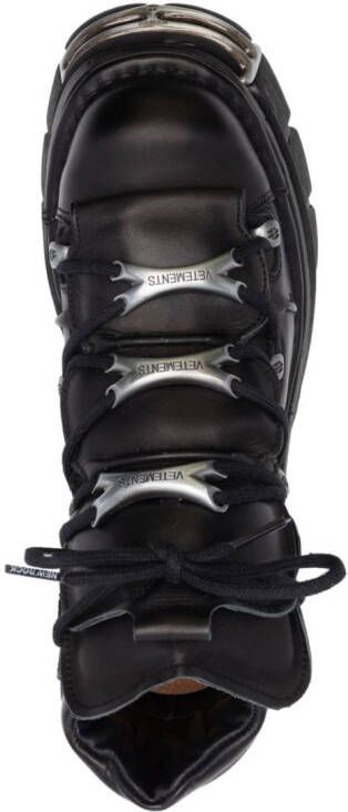 VETEMENTS x New Rock leather platform boots Black