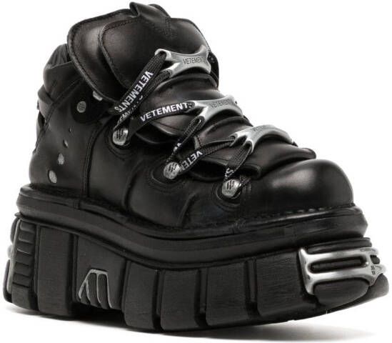 VETEMENTS x New Rock leather platform boots Black