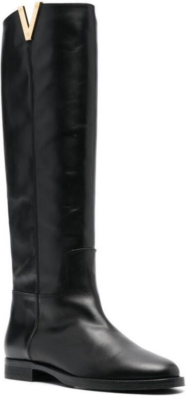 Via Roma 15 25mm pull-onleather boots Black
