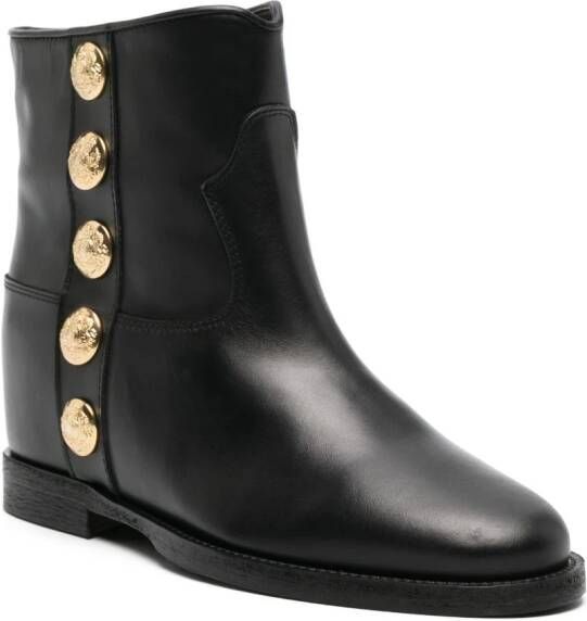 Via Roma 15 3194 ankle leather boots Black