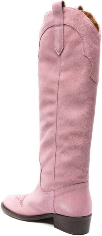 Via Roma 15 35mm suede boots Pink