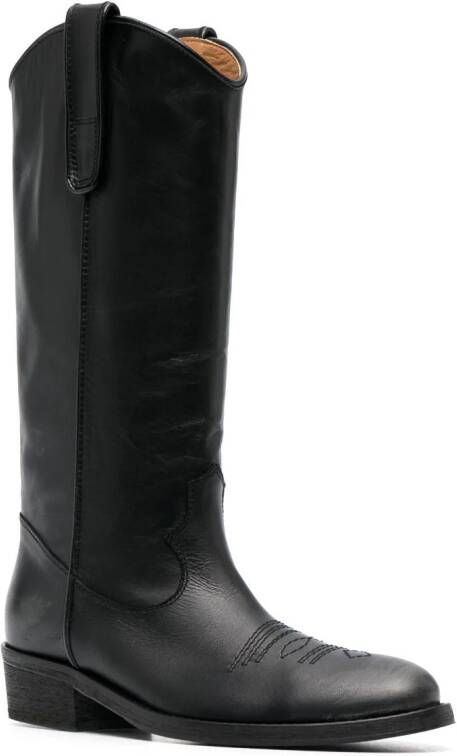 Via Roma 15 40mm leather Western boots Black