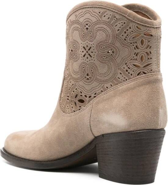Via Roma 15 60mm suede boots Neutrals