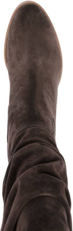 Via Roma 15 65mm suede ruched boots Brown