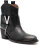 Via Roma 15 70mm leather ankle boots Black - Thumbnail 2