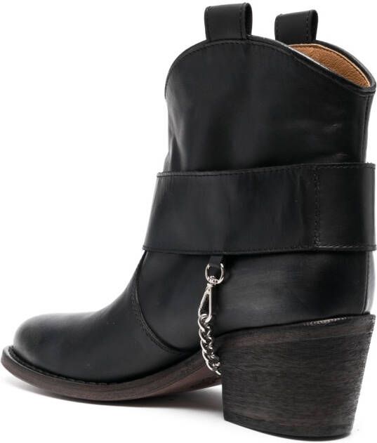 Via Roma 15 70mm leather ankle boots Black