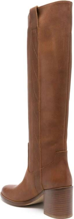 Via Roma 15 70mm leather boots Brown