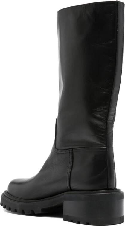 Via Roma 15 70mm Vlogo leather boots Black