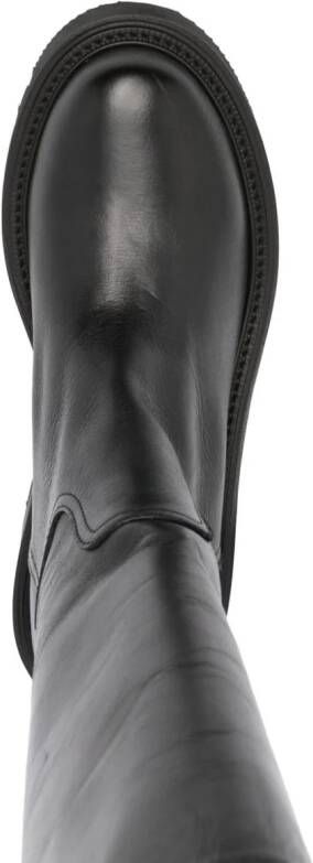 Via Roma 15 70mm Vlogo leather boots Black