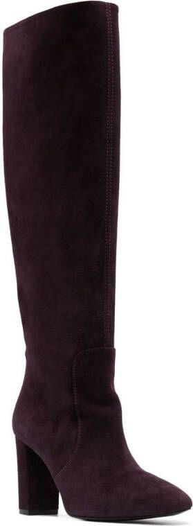 Via Roma 15 85mm suede knee-high boots Purple