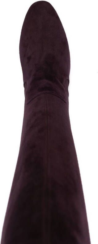 Via Roma 15 85mm suede knee-high boots Purple