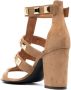Via Roma 15 90mm stud-embellished sandals Brown - Thumbnail 3