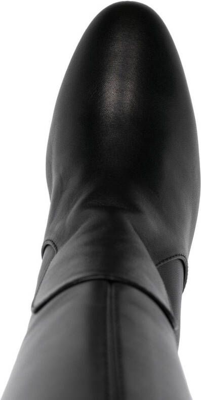 Via Roma 15 calf leather over-knee boots Black
