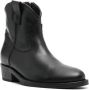 Via Roma 15 cowboy leather ankle boots Black - Thumbnail 2