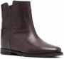 Via Roma 15 cut-out leather ankle boots Brown - Thumbnail 2