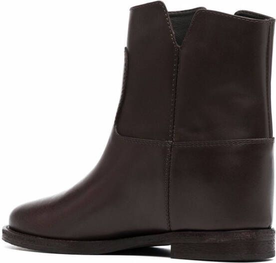 Via Roma 15 cut-out leather ankle boots Brown