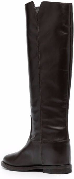 Via Roma 15 cut-out leather boots Brown