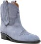 Via Roma 15 decorative-stitching suede boots Blue - Thumbnail 2