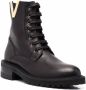 Via Roma 15 embellished lace-up combat boots Black - Thumbnail 2