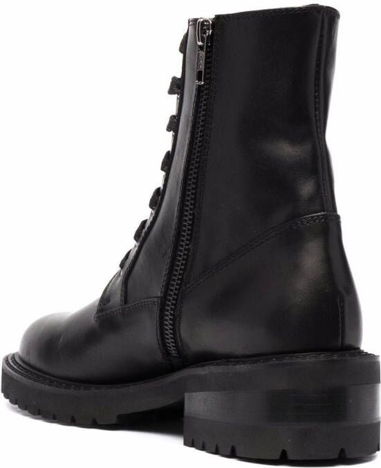 Via Roma 15 embellished lace-up combat boots Black