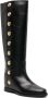 Via Roma 15 golden-buttonned leather boots Black - Thumbnail 2
