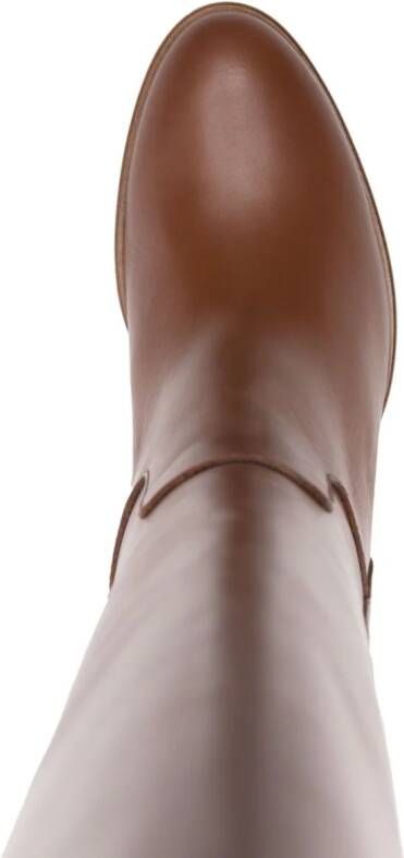 Via Roma 15 knee-high leather boots Brown