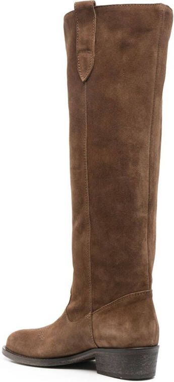 Via Roma 15 knee-high suede boots Brown