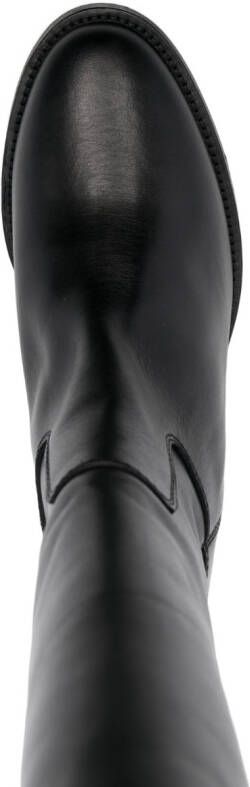 Via Roma 15 knee-length leather boots Black