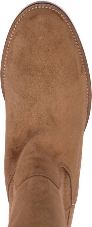 Via Roma 15 knee-length leather boots Brown