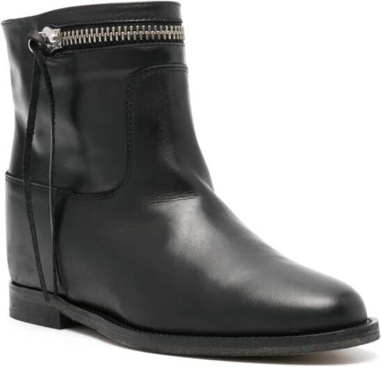 Via Roma 15 leather ankle boots Black