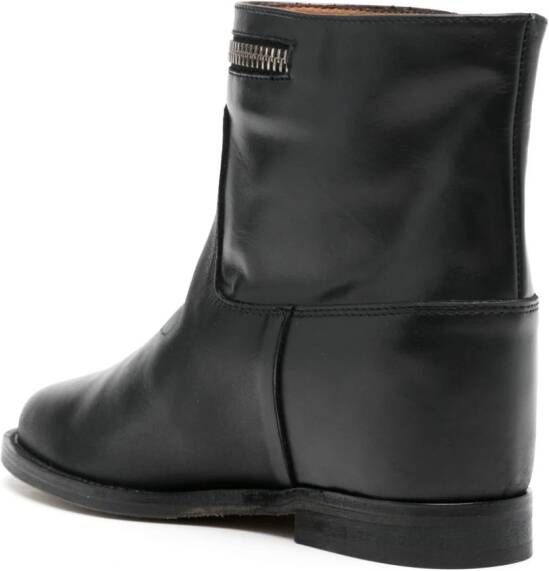 Via Roma 15 leather ankle boots Black
