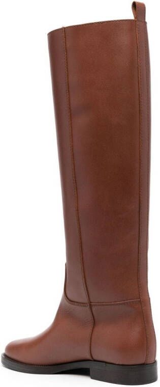 Via Roma 15 leather knee-length boots Brown