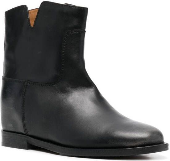 Via Roma 15 leather western boots Black