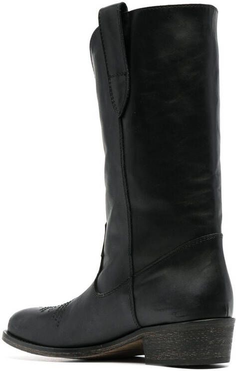 Via Roma 15 leather western-style boots Black